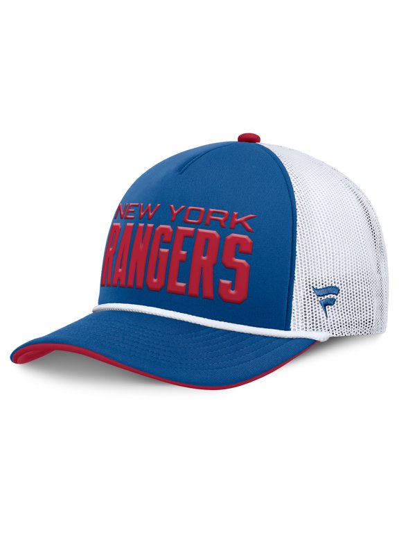 Men's Fanatics Blue/White New York Rangers Centennial Authentic Pro Foam Front Adjustable Trucker Hat