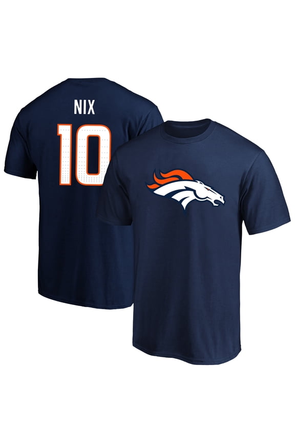 Men's Fanatics Bo Nix Navy Denver Broncos Big & Tall Player Name & Number T-Shirt