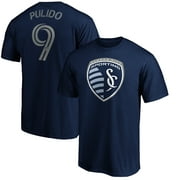 Men's Fanatics Branded Alan Pulido Navy Sporting Kansas City Authentic Stack Player Name & Number T-Shirt