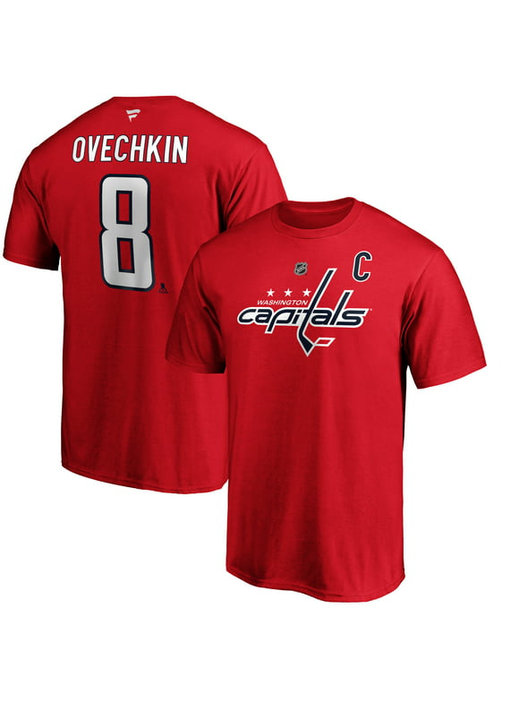 Men's Fanatics Branded Alexander Ovechkin Red Washington Capitals Team Authentic Stack Name & Number T-Shirt