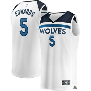 Kids' Minnesota Timberwolves Anthony Edwards #5 Nike Association Jersey Medium White