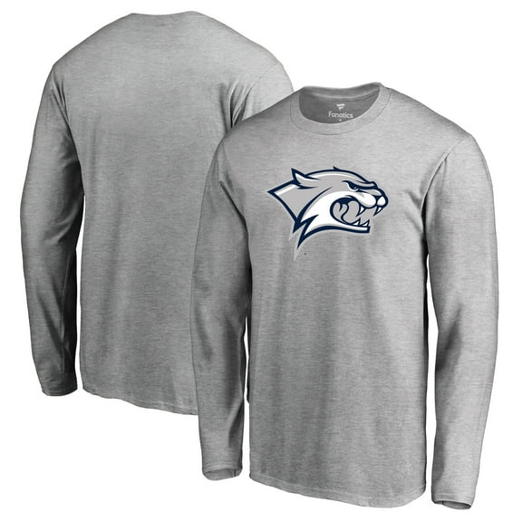 Men's Ash New Hampshire Wildcats Primary Logo Long Sleeve T-Shirt