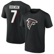 Men's Fanatics Branded Bijan Robinson Black Atlanta Falcons Icon Name & Number T-Shirt