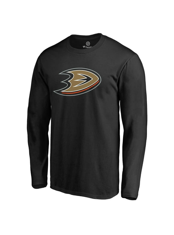Men's Fanatics Branded Black Anaheim Ducks Primary Logo Long Sleeve T-Shirt