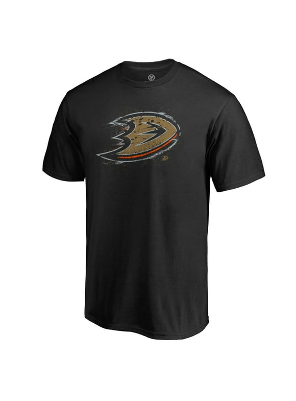 Men's Fanatics Branded Black Anaheim Ducks Splatter Logo T-Shirt