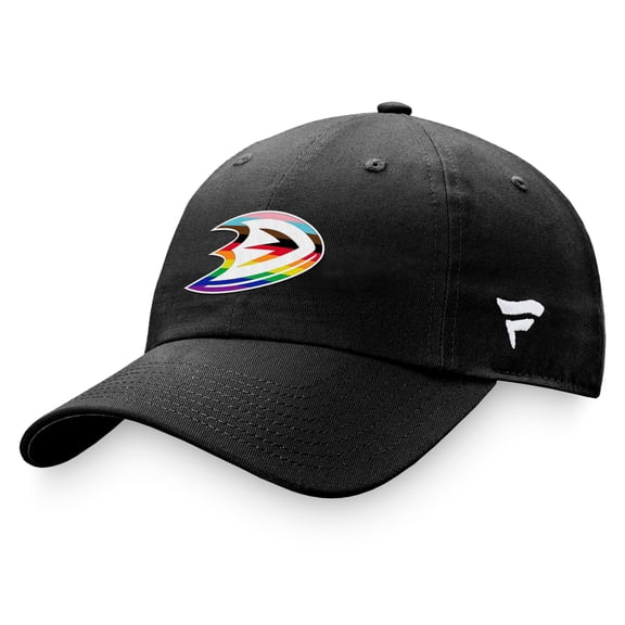 Men's Fanatics Black Anaheim Ducks Team Logo Pride Adjustable Hat
