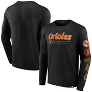 Men's Fanatics Branded Black Baltimore Orioles Strike the Goal Long Sleeve T-Shirt
