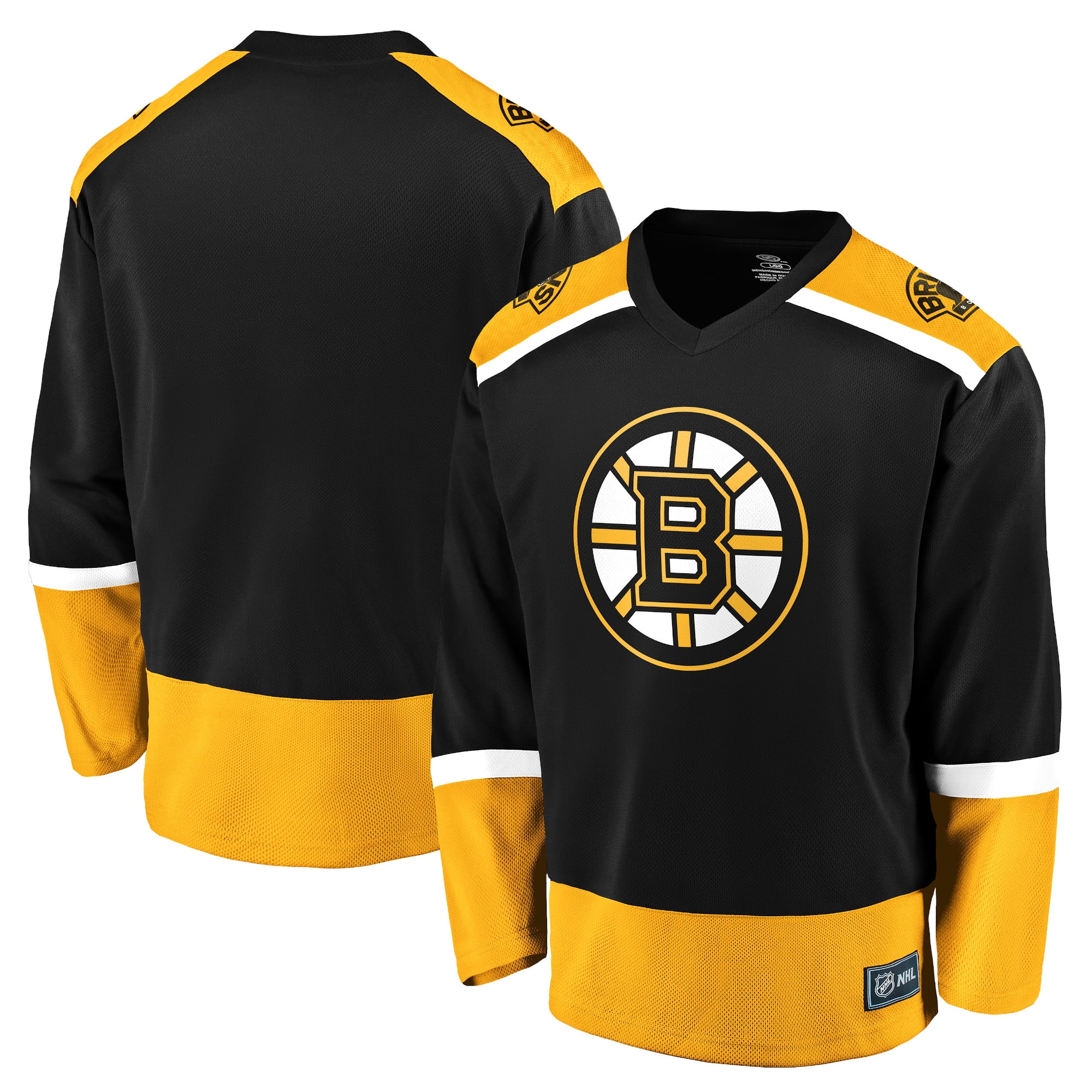 Men's Fanatics Branded Black Boston Bruins Replica Jersey