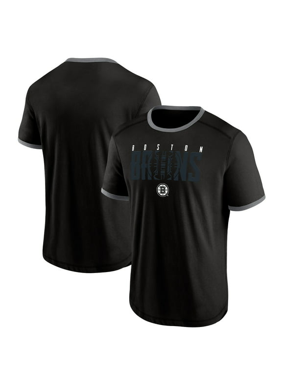 Men's Fanatics Branded Black Boston Bruins Ringer T-Shirt