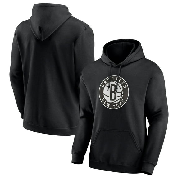 Men's Fanatics Branded Black Brooklyn Nets Pullover Hoodie