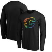 Men's Fanatics Branded Black Calgary Flames Team Pride Logo Long Sleeve T-Shirt