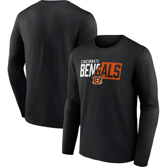 Men's Fanatics Branded Black Cincinnati Bengals One Two Long Sleeve T-Shirt
