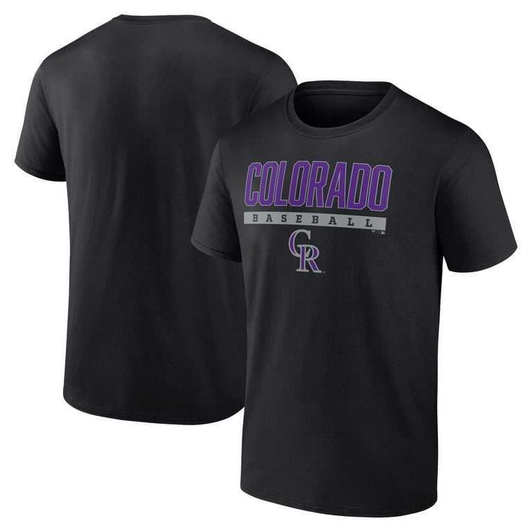 Men s Fanatics Branded Black Colorado Rockies Power Hit T Shirt