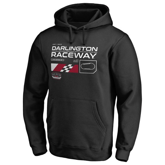 Men's Black Darlington Raceway ISC Track Pullover Hoodie