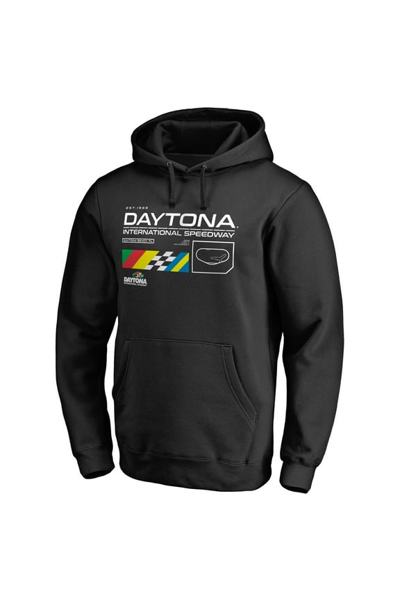 Men's Black Daytona International Speedway ISC Track Pullover Hoodie