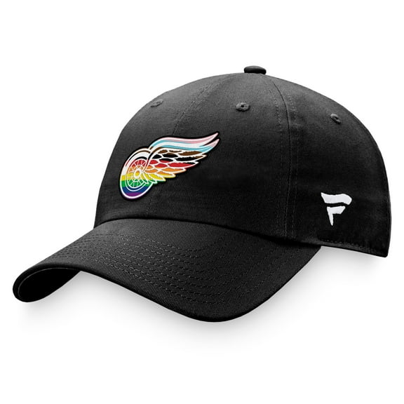 Men's Fanatics Black Detroit Red Wings Team Logo Pride Adjustable Hat