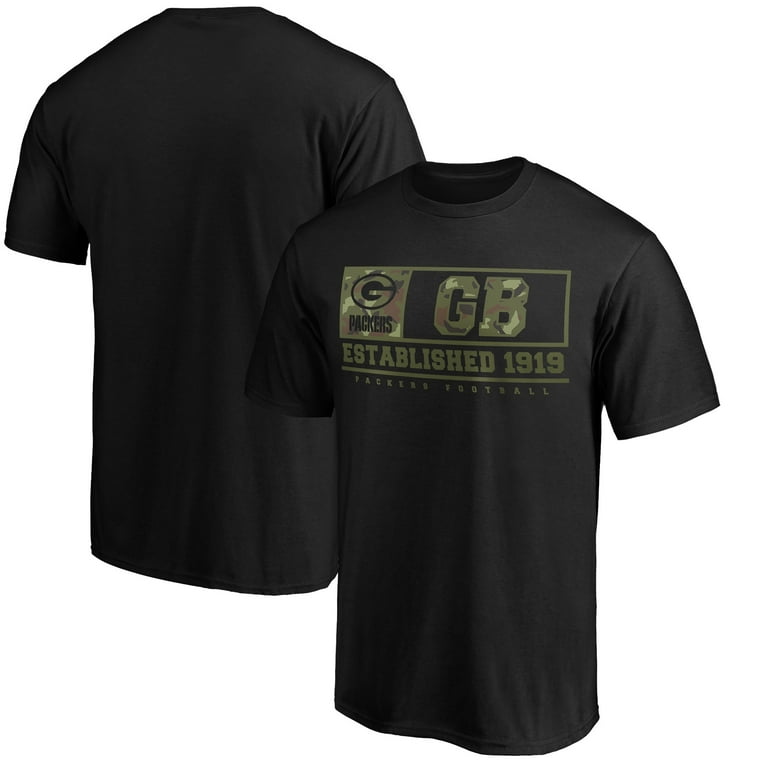 Men s Fanatics Branded Black Green Bay Packers Camo Program T Shirt Walmart