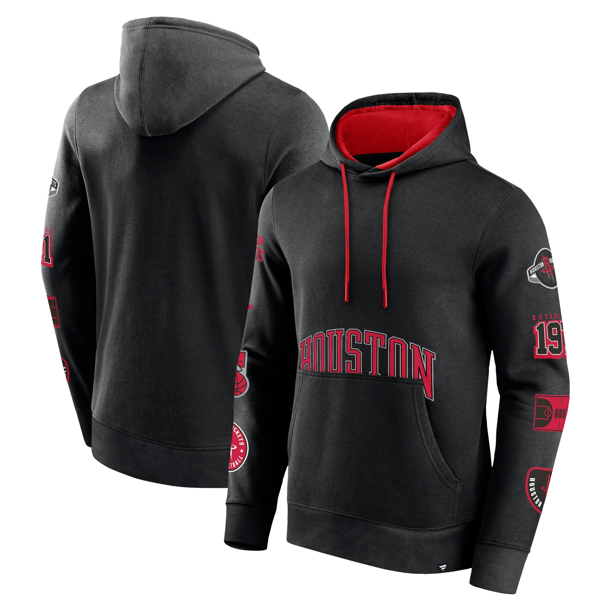 Men s Fanatics Black Houston Rockets Home Court Pullover Hoodie Walmart