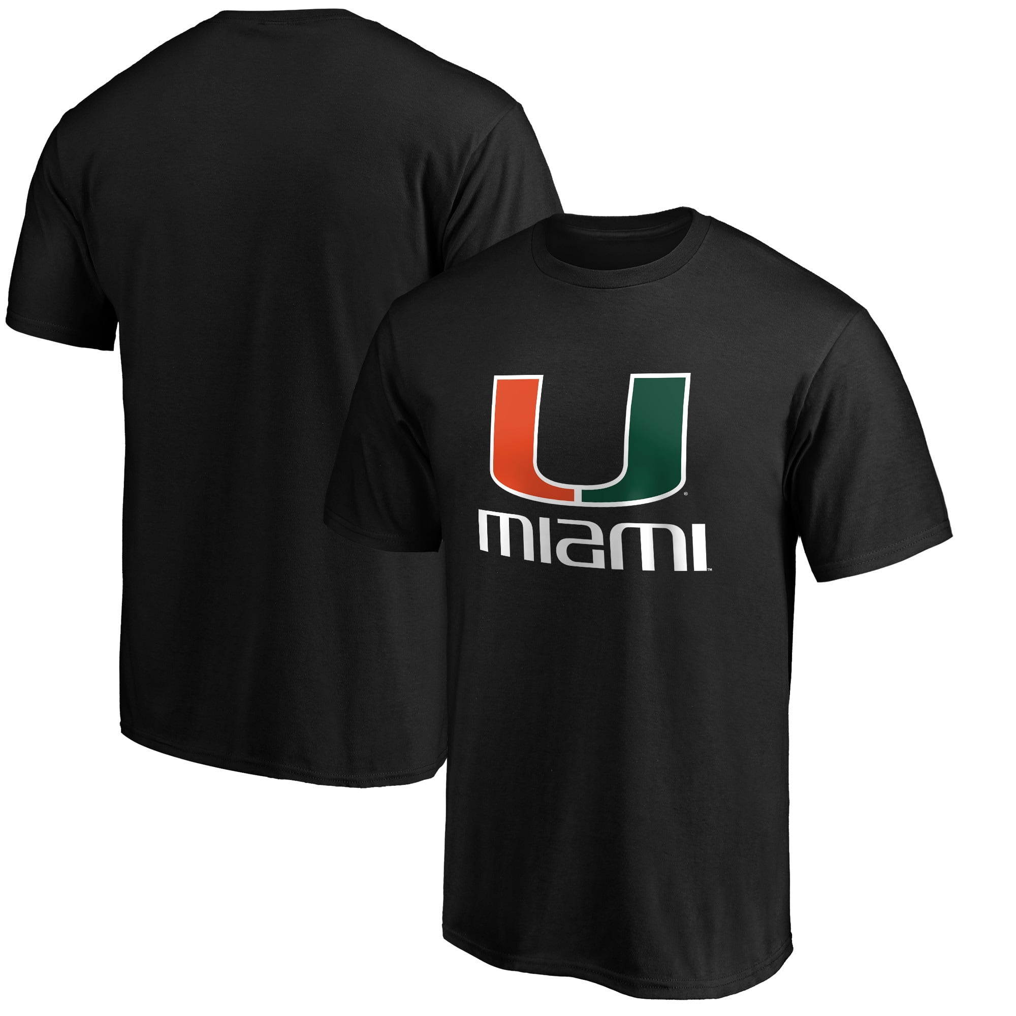 Men s Black Miami Hurricanes Lockup Team T Shirt Walmart