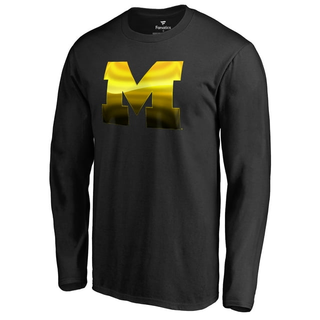 Men's Black Michigan Wolverines Midnight Mascot Long Sleeve TShirt