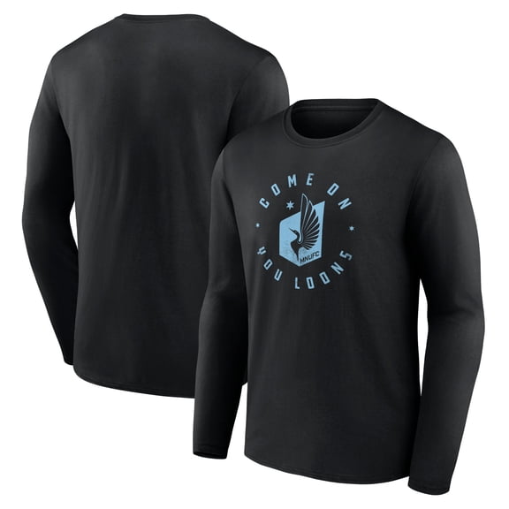 Men's Black Minnesota United FC Hometown Collection Logo Long Sleeve T-Shirt