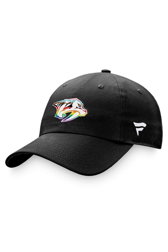 Men's Fanatics Black Nashville Predators Team Logo Pride Adjustable Hat
