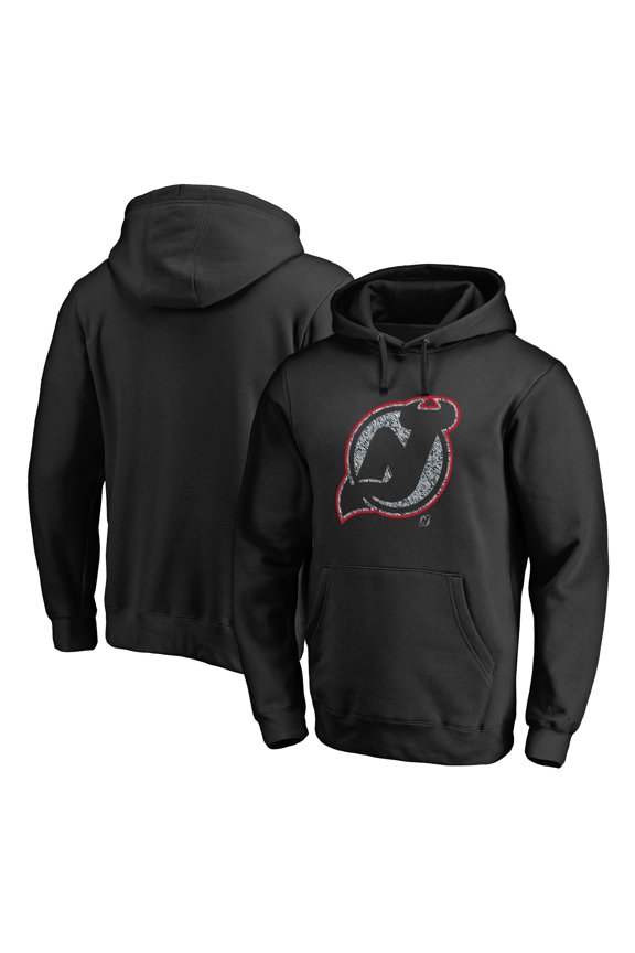 Men's Black New Jersey Devils Static Logo Pullover Hoodie