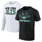 Men's Fanatics Branded Black/White New York Jets Two-Pack 2023 Schedule T-Shirt Combo Set
