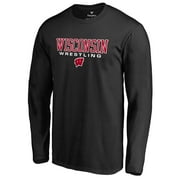 Men's Fanatics Branded Black Wisconsin Badgers True Sport Wrestling Long Sleeve T-Shirt