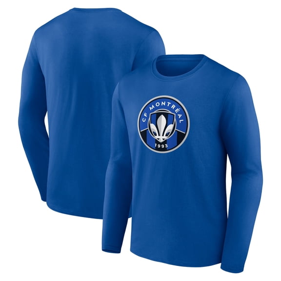 Men's Blue CF Montreal Official Logo Long Sleeve T-Shirt