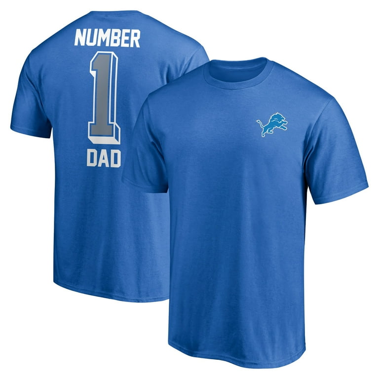 Men s Fanatics Branded Blue Detroit Lions 1 Dad T Shirt Walmart