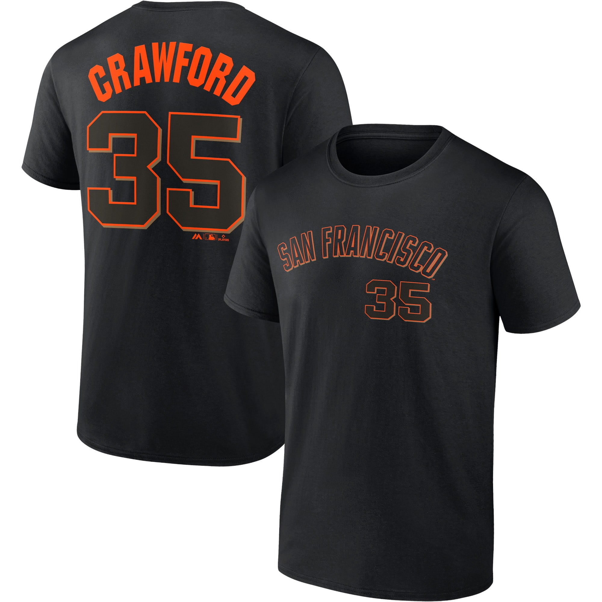Men's Fanatics Branded Brandon Crawford Black San Francisco Giants Road  Name & Number T-Shirt