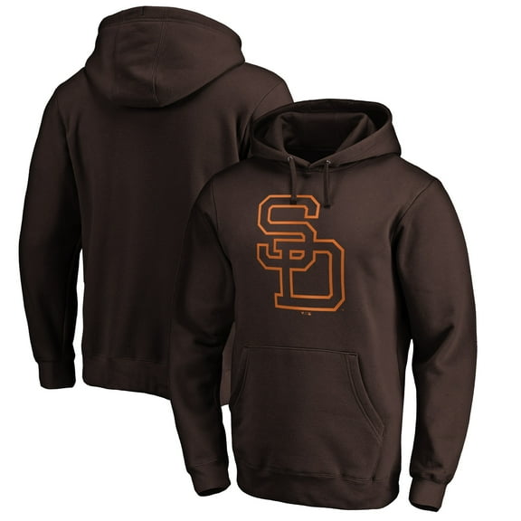 Men's Brown San Diego Padres Cooperstown Collection Huntington Logo Fitted Pullover Hoodie