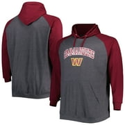 Men's Fanatics Branded Burgundy/Heathered Charcoal Washington Football Team Big & Tall Lightweight Raglan Pullover