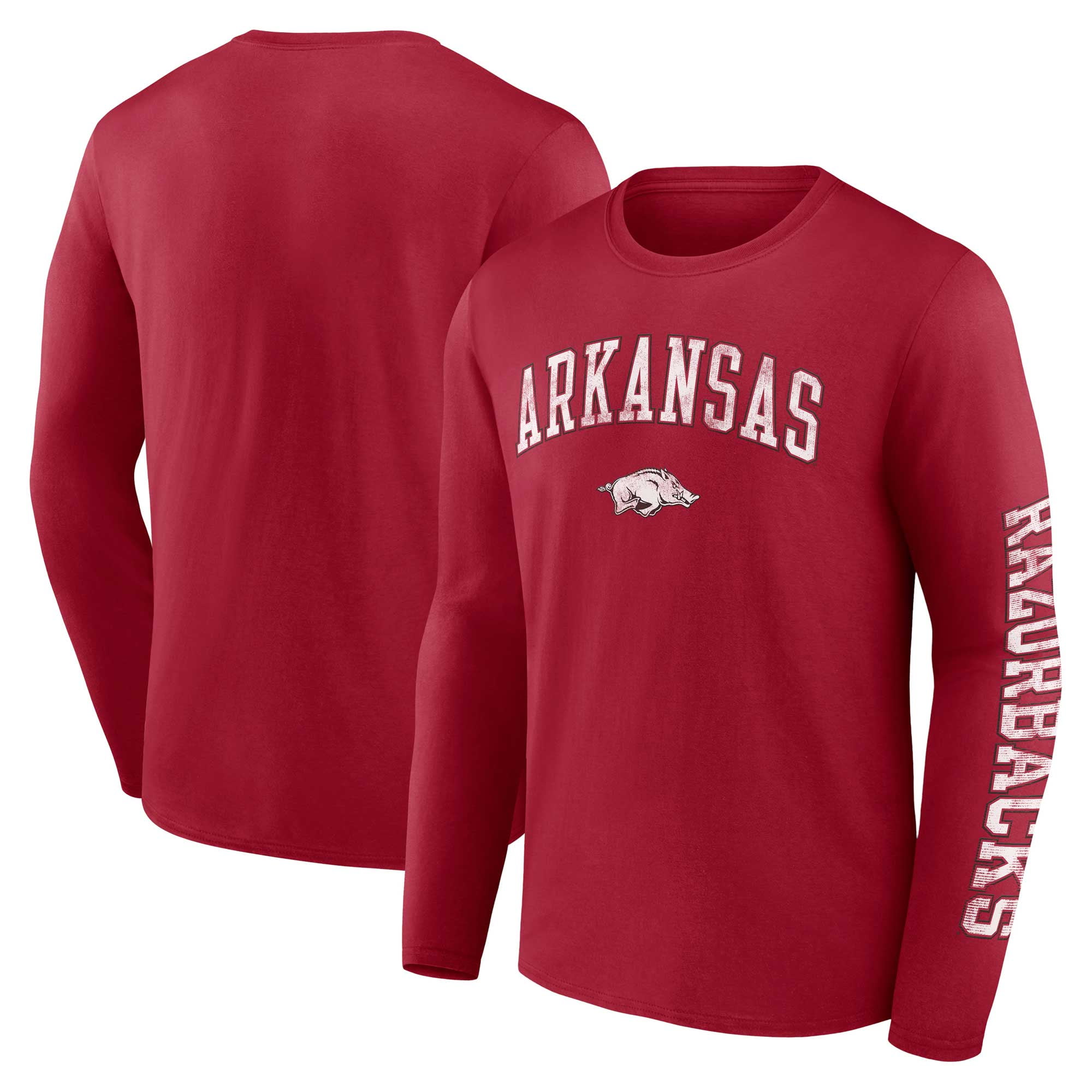 Men's Fanatics Cardinal Arkansas Razorbacks Distressed Arch Over Logo ...