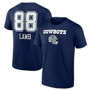 Men's Fanatics Branded CeeDee Lamb Navy Dallas Cowboys Team Wordmark Player Name & Number T-Shirt