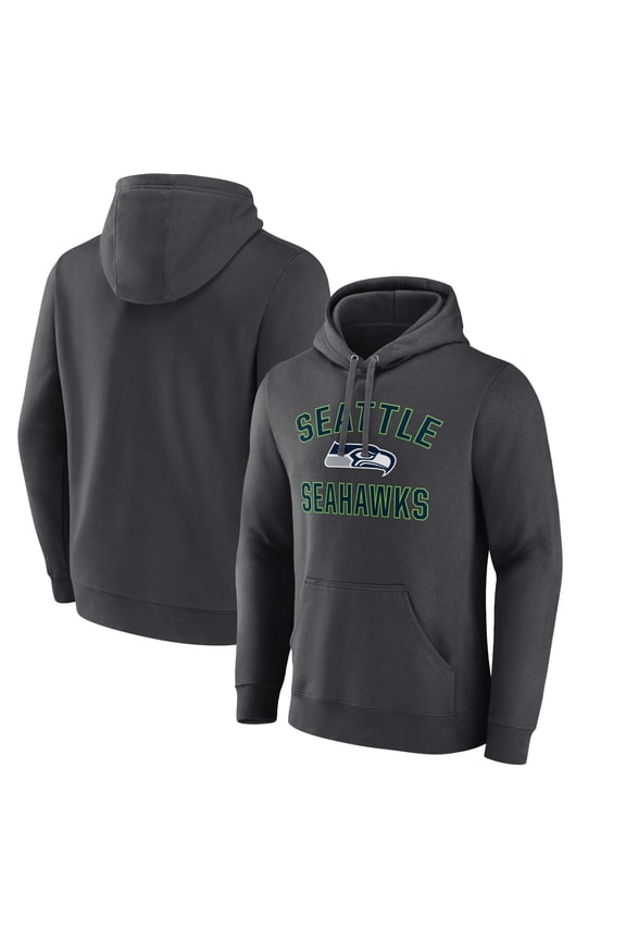 Men's Charcoal Seattle Seahawks Victory Arch Fitted Pullover Hoodie