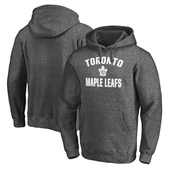 Men's Charcoal Toronto Maple Leafs Victory Arch Team Fitted Pullover Hoodie