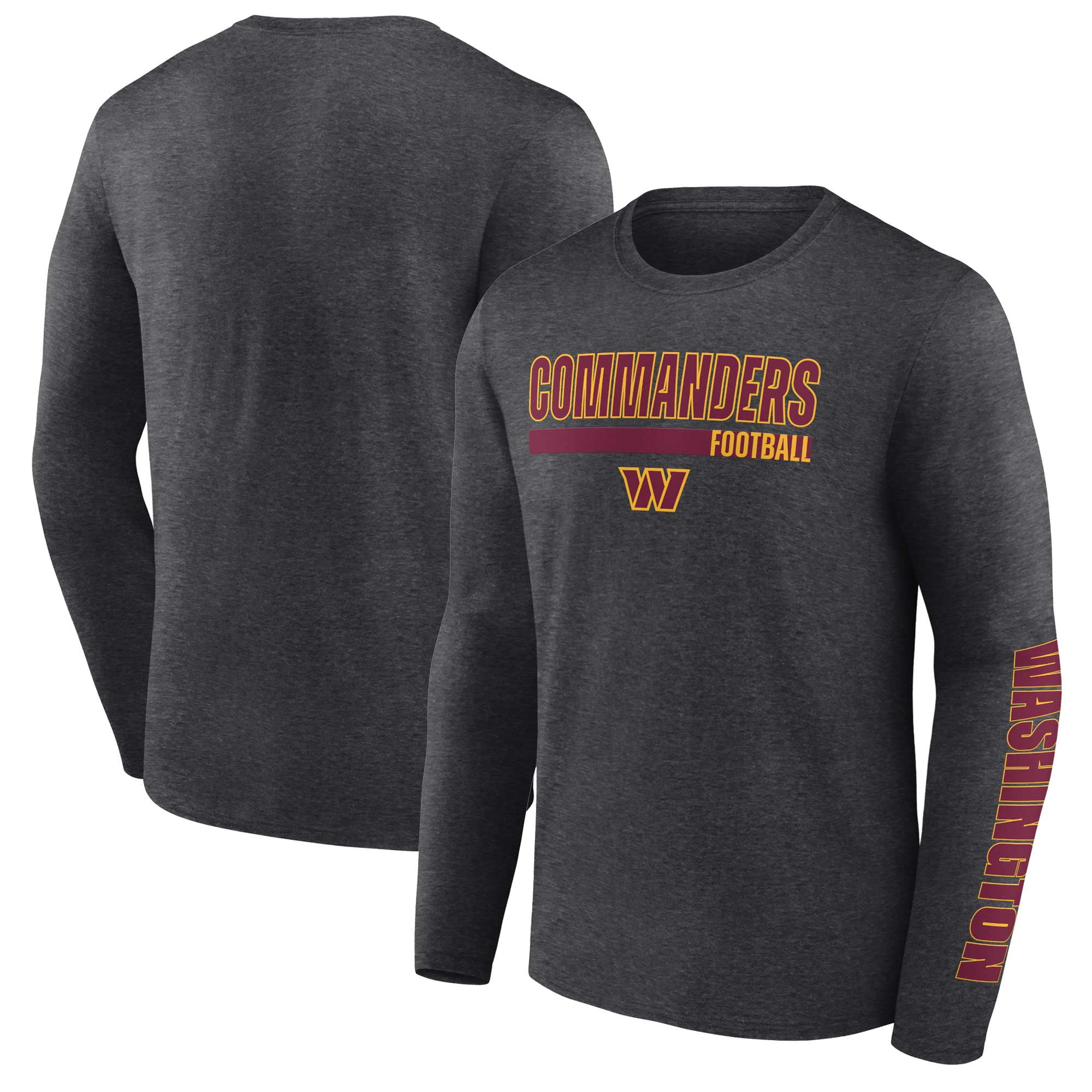 Men's Fanatics Branded Charcoal Washington Commanders Long Sleeve T