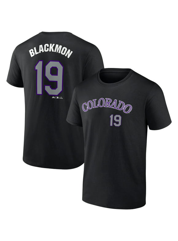 Men's Fanatics Branded Charlie Blackmon Black Colorado Rockies Road Name & Number T-Shirt