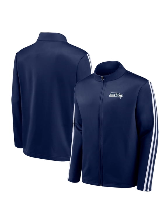 Men's-Fanatics College Navy Seattle Seahawks Full-Zip Track Jacket