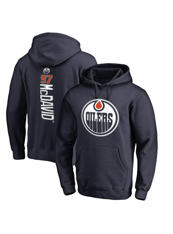Men's Fanatics Branded Connor McDavid Navy Edmonton Oilers Backer Name & Number Pullover Hoodie