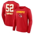 thumbnail image 1 of Men's Creed Humphrey Red Kansas City Chiefs Wordmark Player Name & Number Long Sleeve T-Shirt, 1 of 3