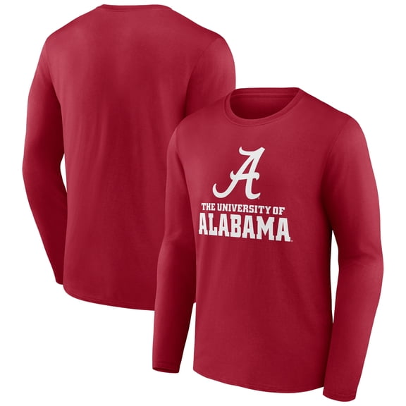 Men's Cardinal Alabama Crimson Tide Lockup Team Long Sleeve T-Shirt