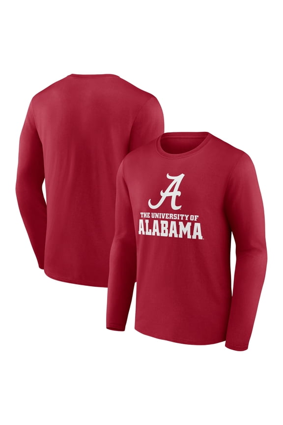 Men's Cardinal Alabama Crimson Tide Lockup Team Long Sleeve T-Shirt