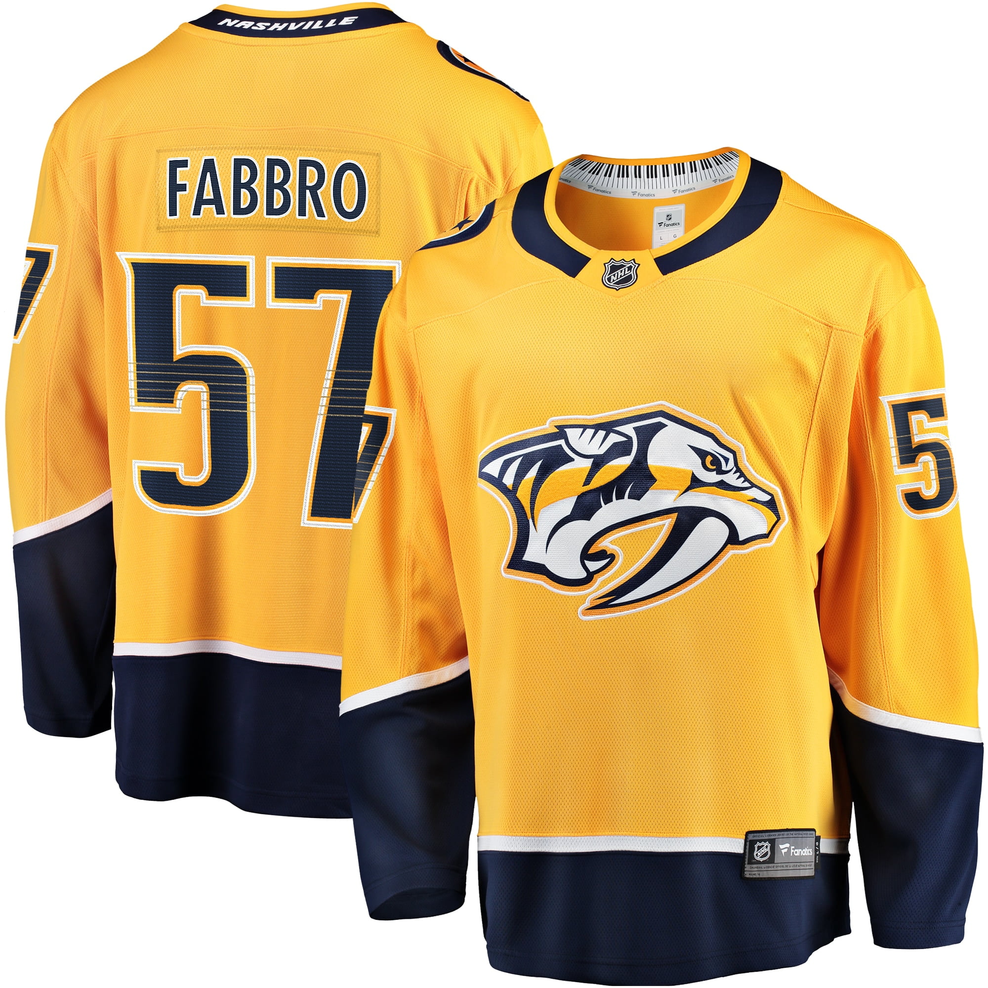 Nashville Predators No57 Dante Fabbro Yellow Home USA Flag Womens Jersey