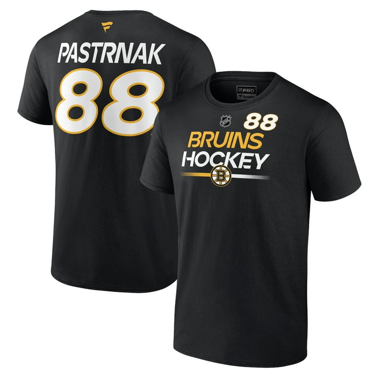 Men s Fanatics David Pastrnak Black Boston Bruins Authentic Pro Prime Name Number T Shirt Walmart