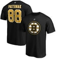 thumbnail image 1 of Men's David Pastrnak Black Boston Bruins Team Authentic Stack Name & Number T-Shirt, 1 of 3