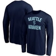 thumbnail image 1 of Men's Fanatics Branded Deep Sea Blue Seattle Kraken Big & Tall Victory Arch Long Sleeve T-Shirt, 1 of 3
