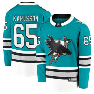 Erik Karlsson San Jose Sharks Fanatics Branded Women's Authentic Stack Name  & Number V-Neck T-Shirt - Black